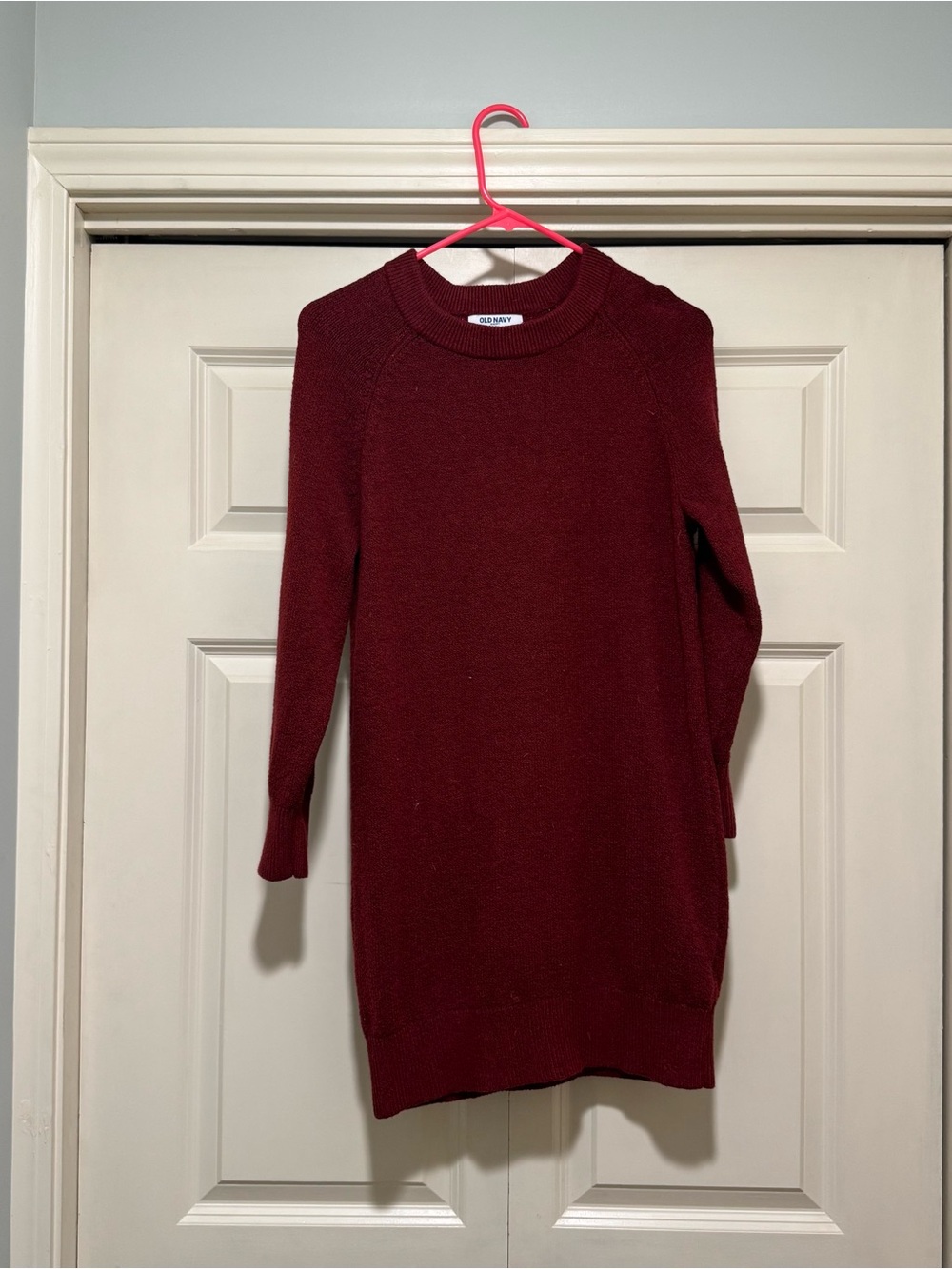 Old Navy Women's Burgundy Crewneck Sweater Dress